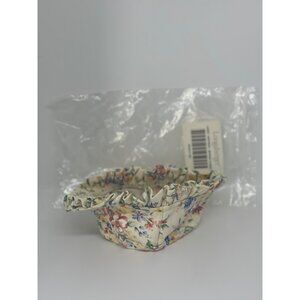 Longaberger Saffron Floral Fabric Basket Liner Ruffle Edge Authentic Replacement